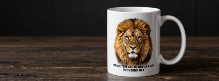 Bold as a Lion – Christian Mug (Proverbs 28:1)