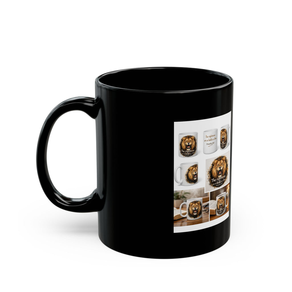 Lion Crest Black Mug – Bold Pride Coffee Cup (11oz & 15oz)