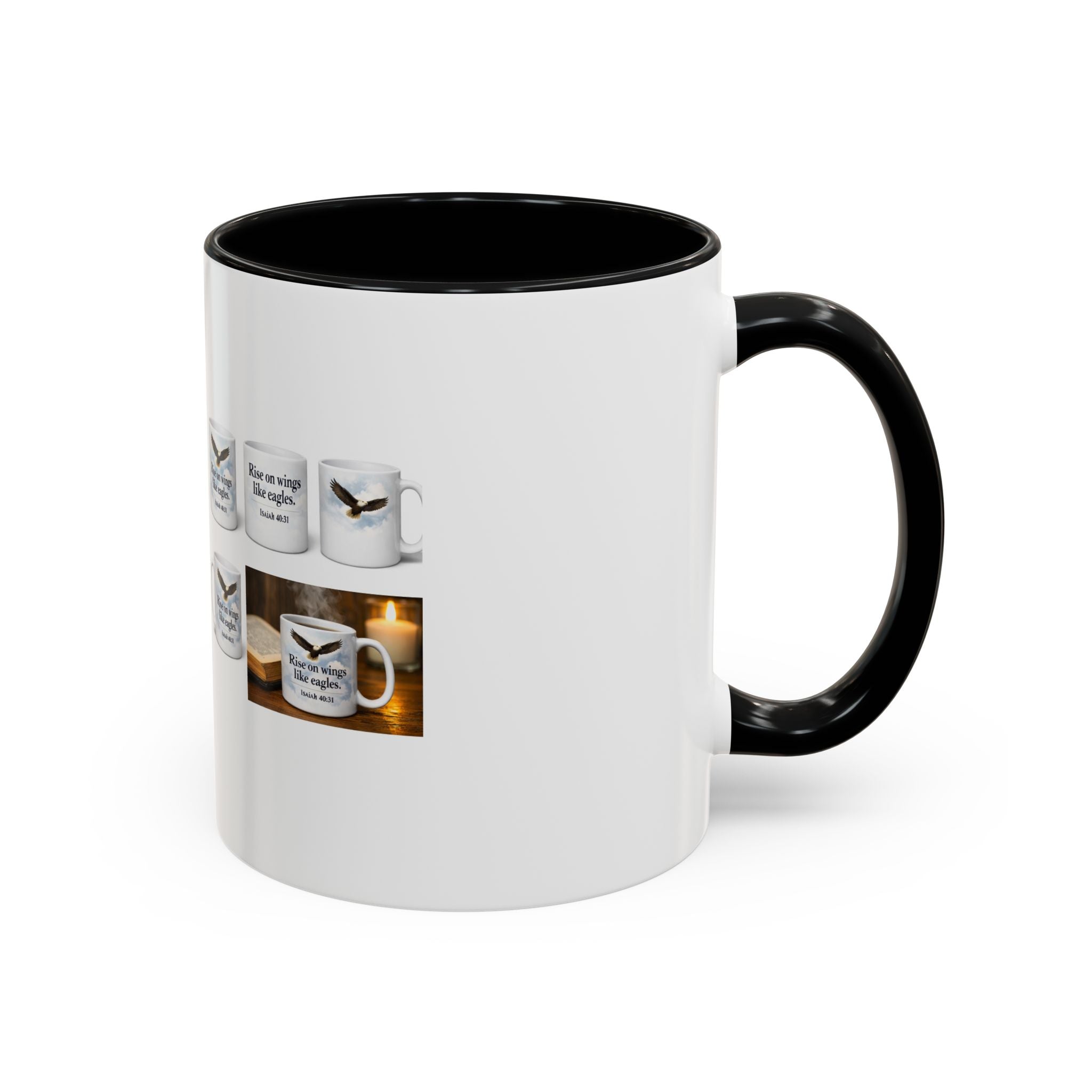 Inspirational Eagle Accent Coffee Mug — 'Rise Up and Soar' 11/15oz