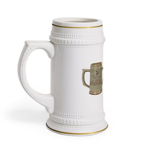Ceramic Beer Stein Mug — Vintage 'The Lord Is My Shepherd' Faith Design