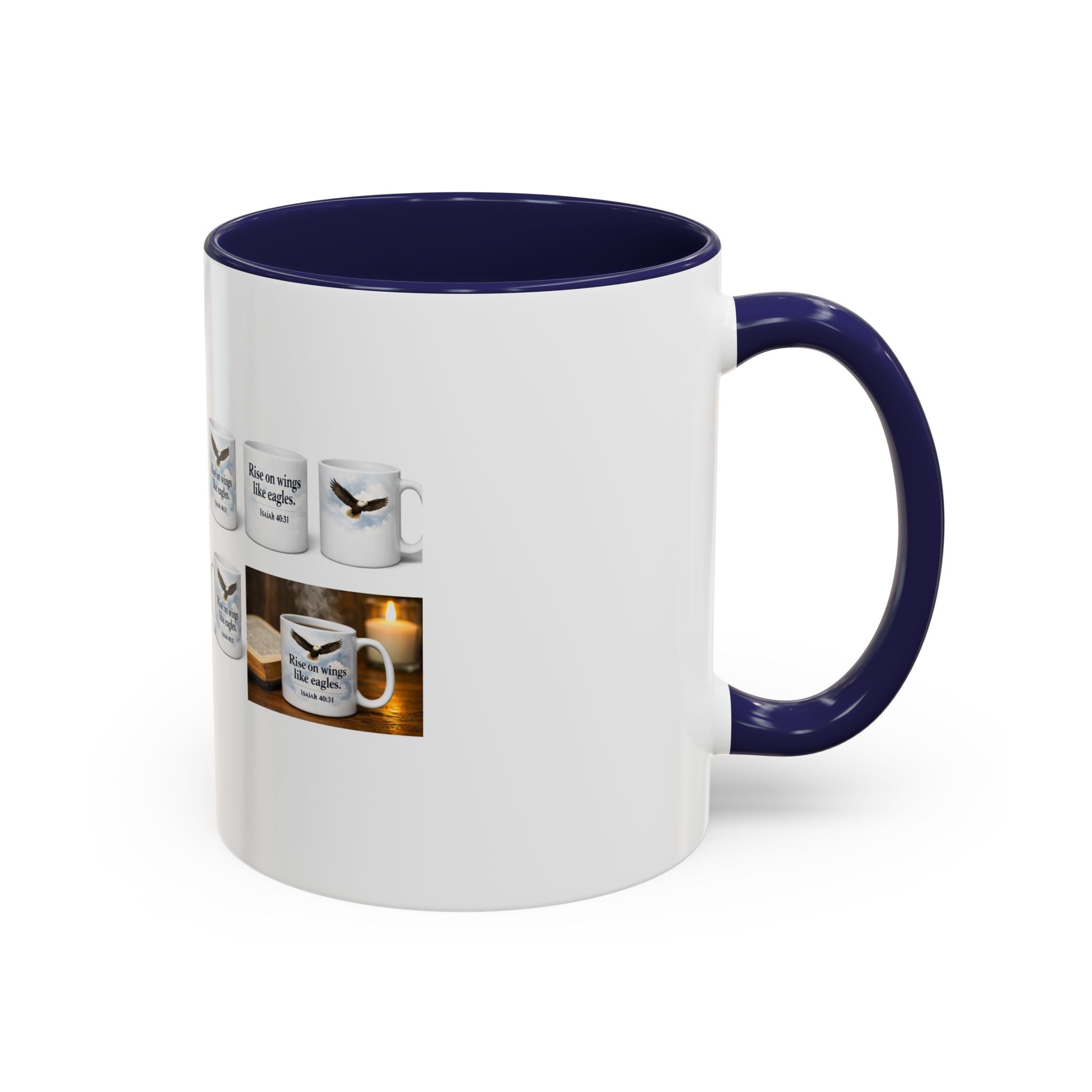 Inspirational Eagle Accent Coffee Mug — 'Rise Up and Soar' 11/15oz