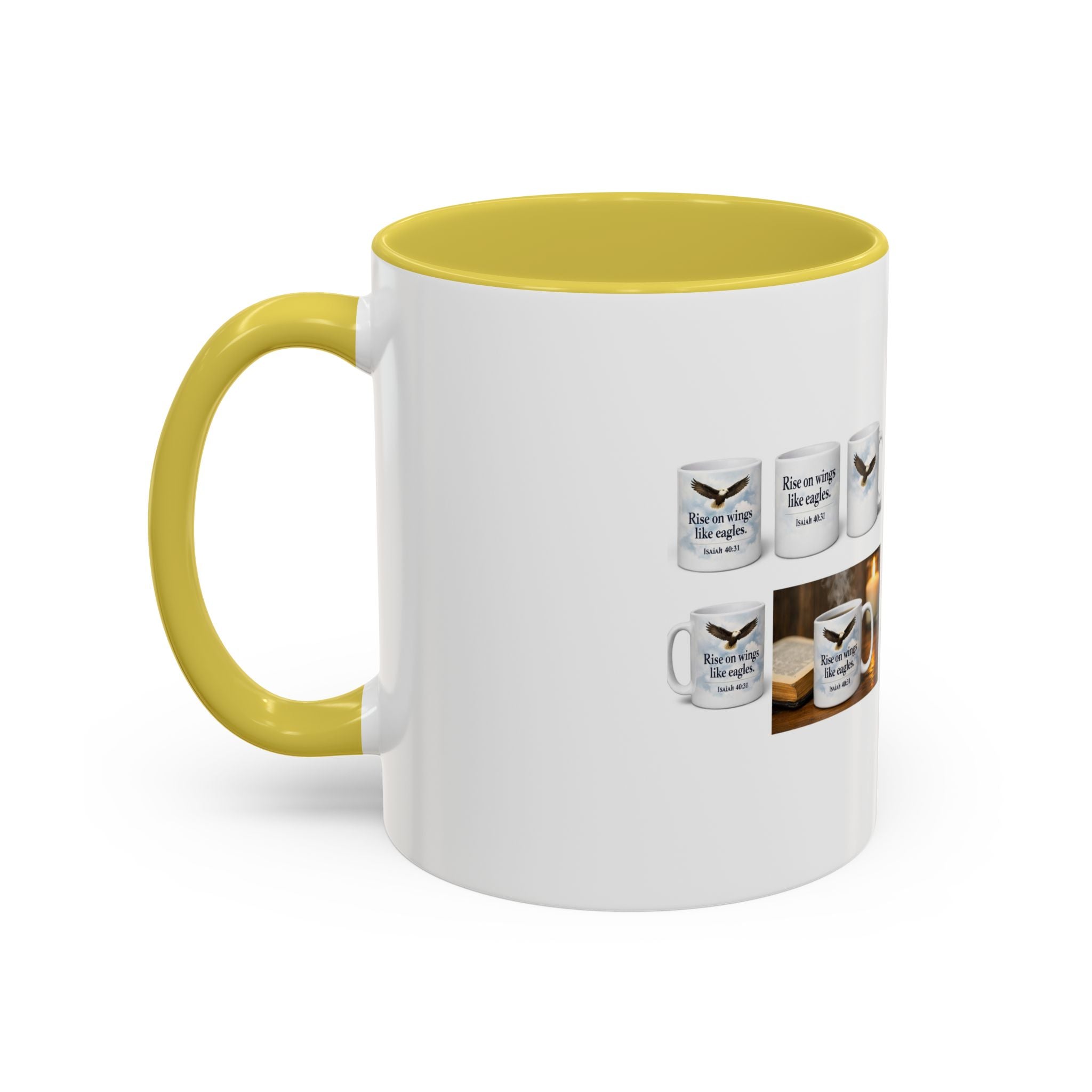 Black-Handled Ceramic Mug – Color Accent Coffee Tea Cup (11oz & 15oz)