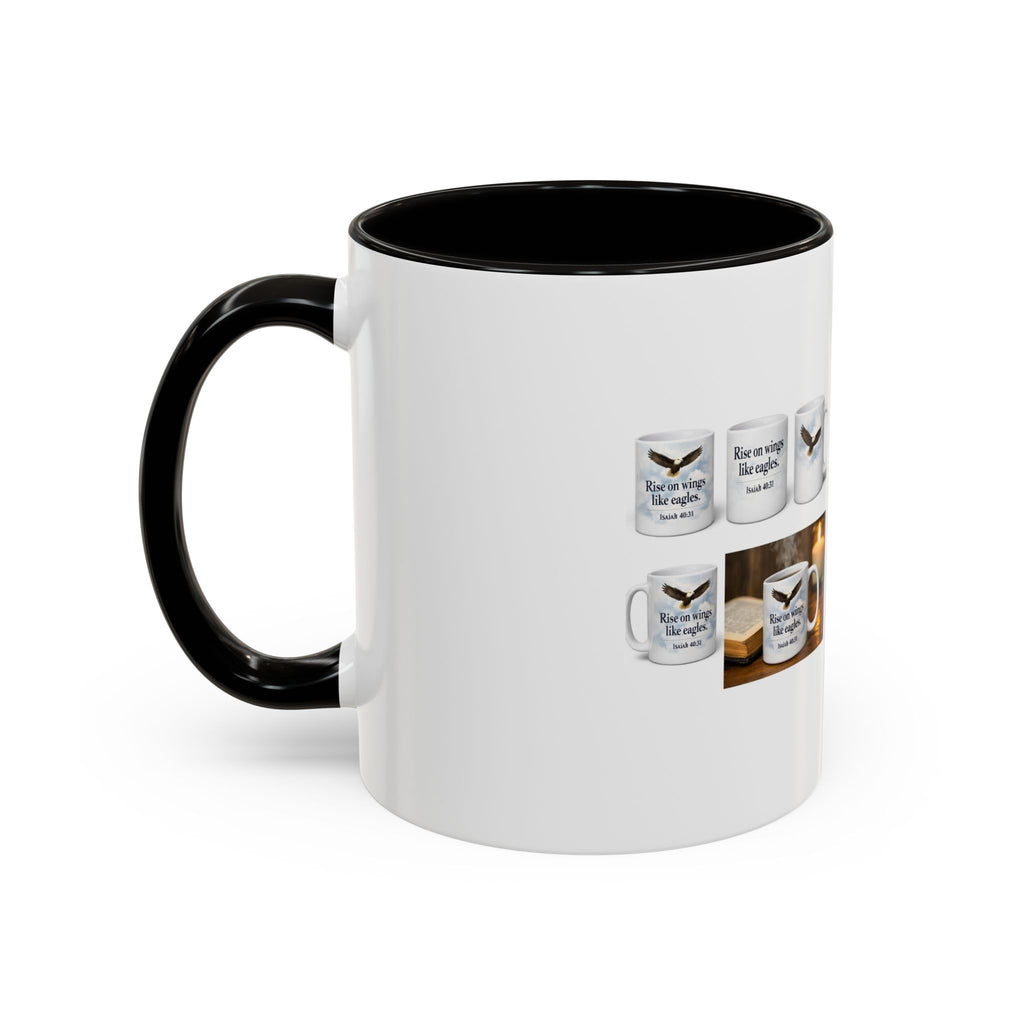 Black-Handled Ceramic Mug – Color Accent Coffee Tea Cup (11oz & 15oz)