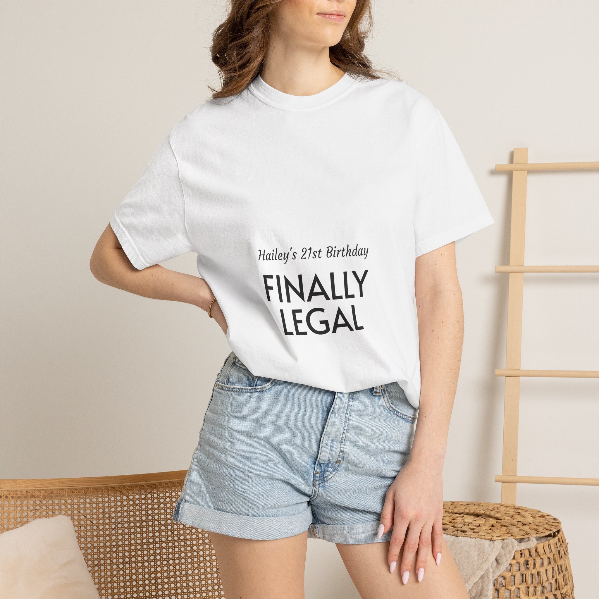 Finally Legal 21st Birthday T-Shirt — Personalized "Hailey's 21st Birthday" Design