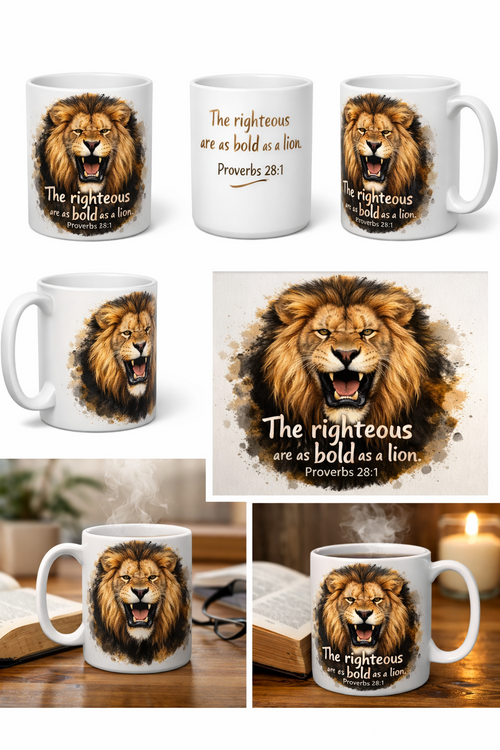 Bold as a Lion – Christian Mug (Proverbs 28:1)