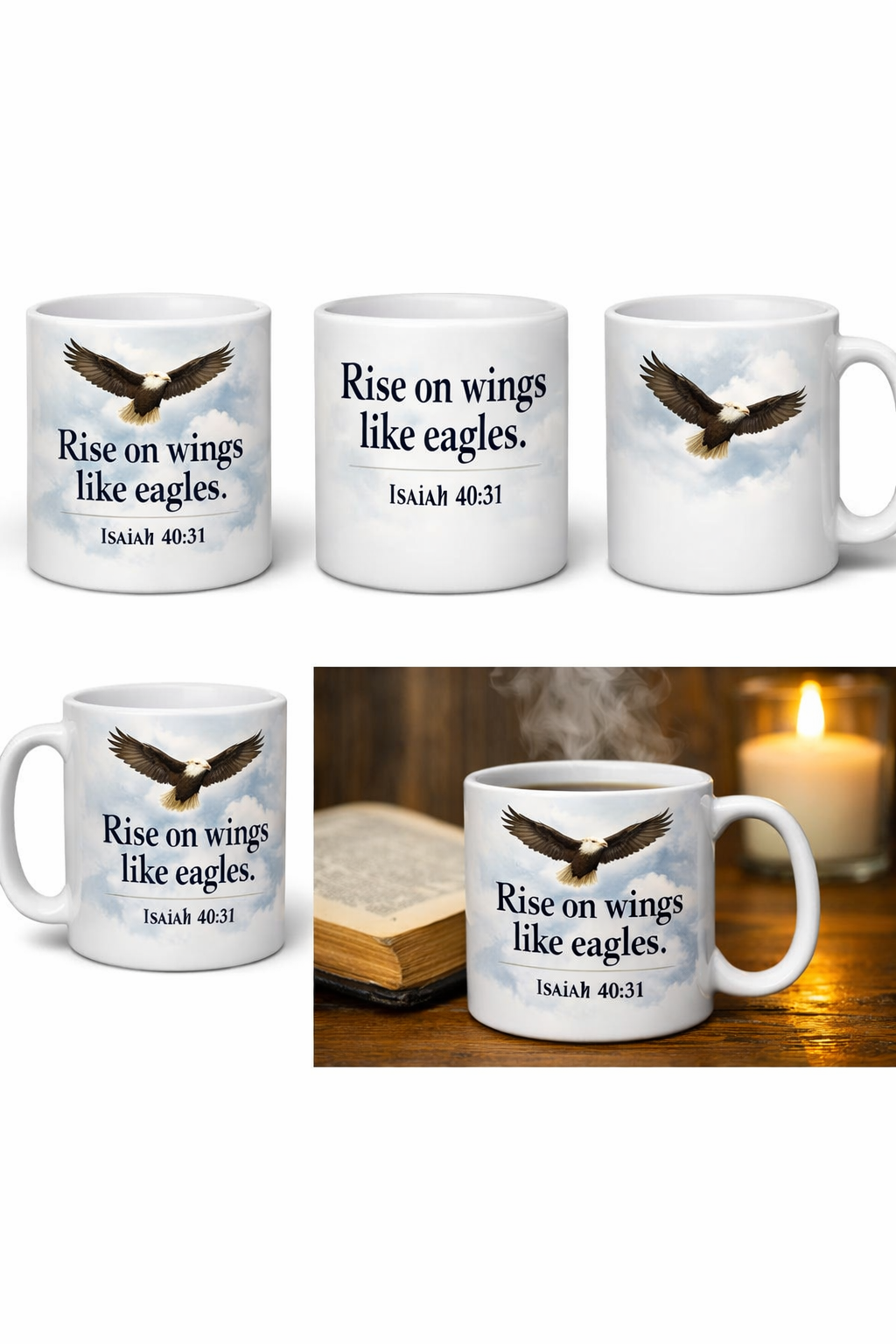 Rise on Wings Like Eagles – Christian Mug (Isaiah 40:31)